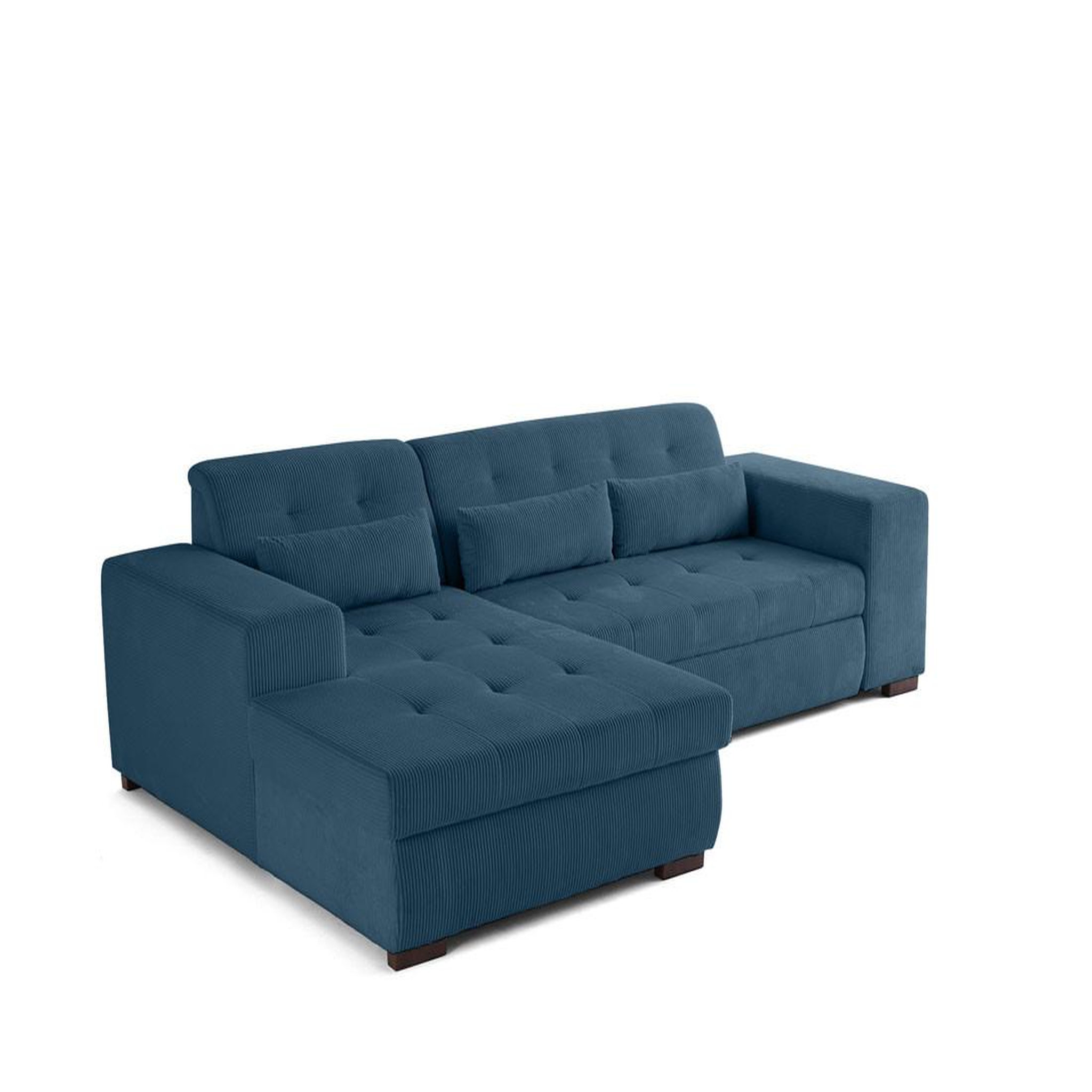Voir la diapositive 2 : LISA DESIGN Vermont - canapé d'angle gauche - 4 places - convertible avec coffre - en velours côtelé