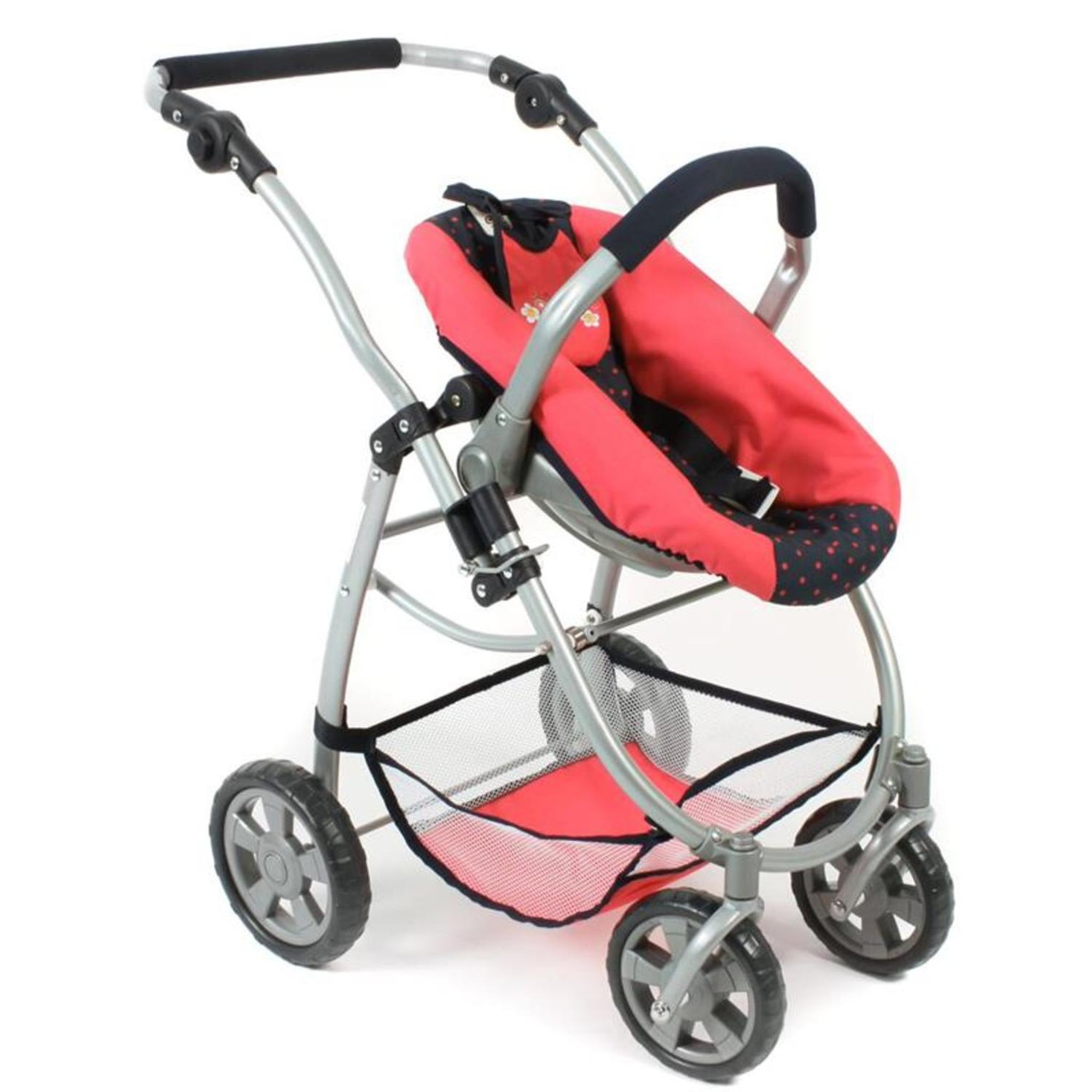 Voir la diapositive 5 : BAYER CHIC 2000 La poussette pour poupées, combinée 3 en 1 EMOTION ALL IN - Corail à pois