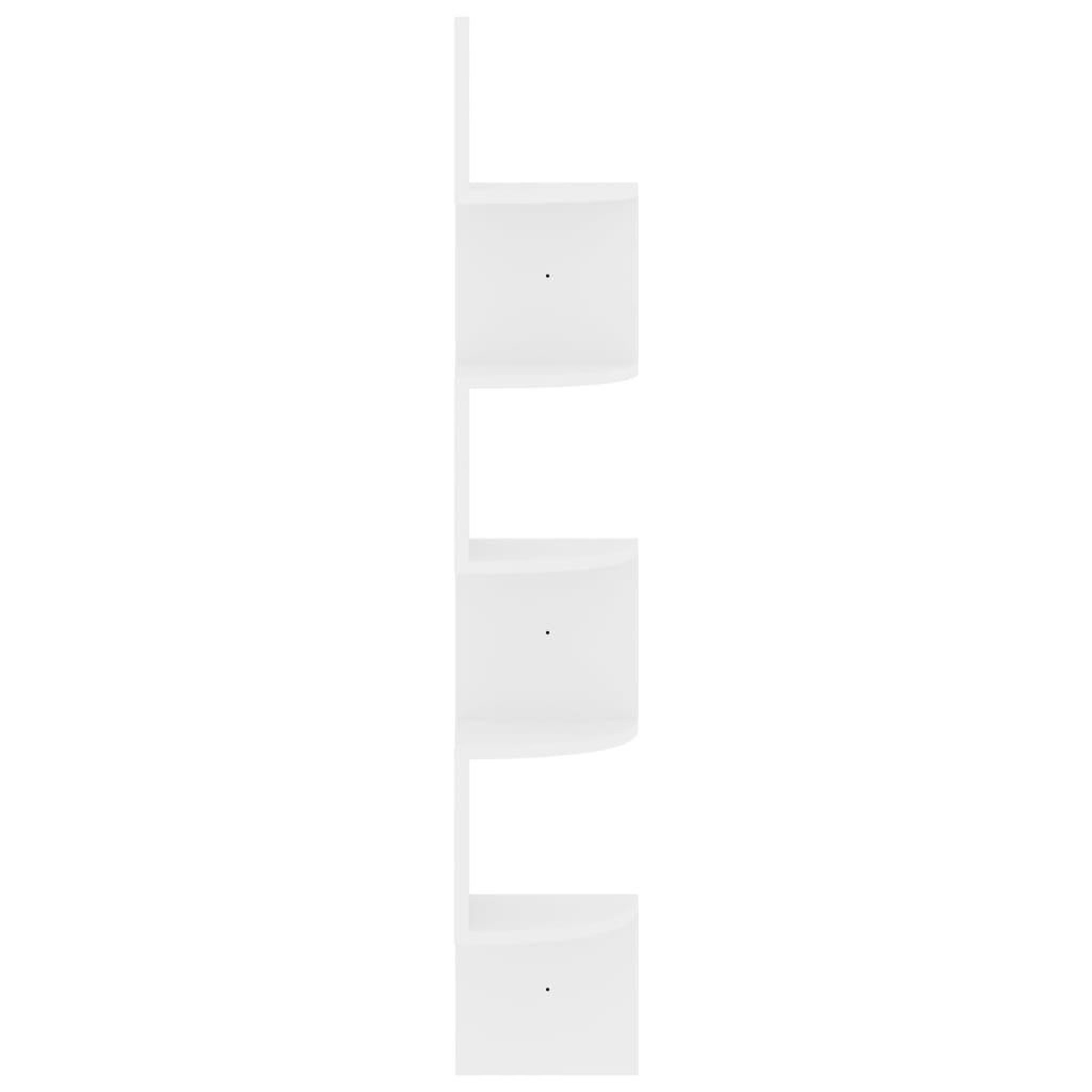 Voir la diapositive 4 : VIDAXL Etagere d'angle murale blanc brillant 19x19x123 cm