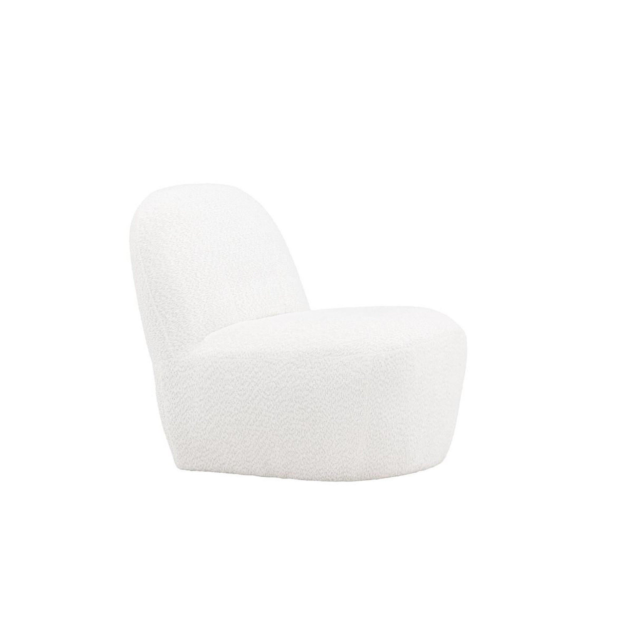 Voir la diapositive 4 : Paris Prix Fauteuil design en tissu bouclette  mahla  82cm blanc