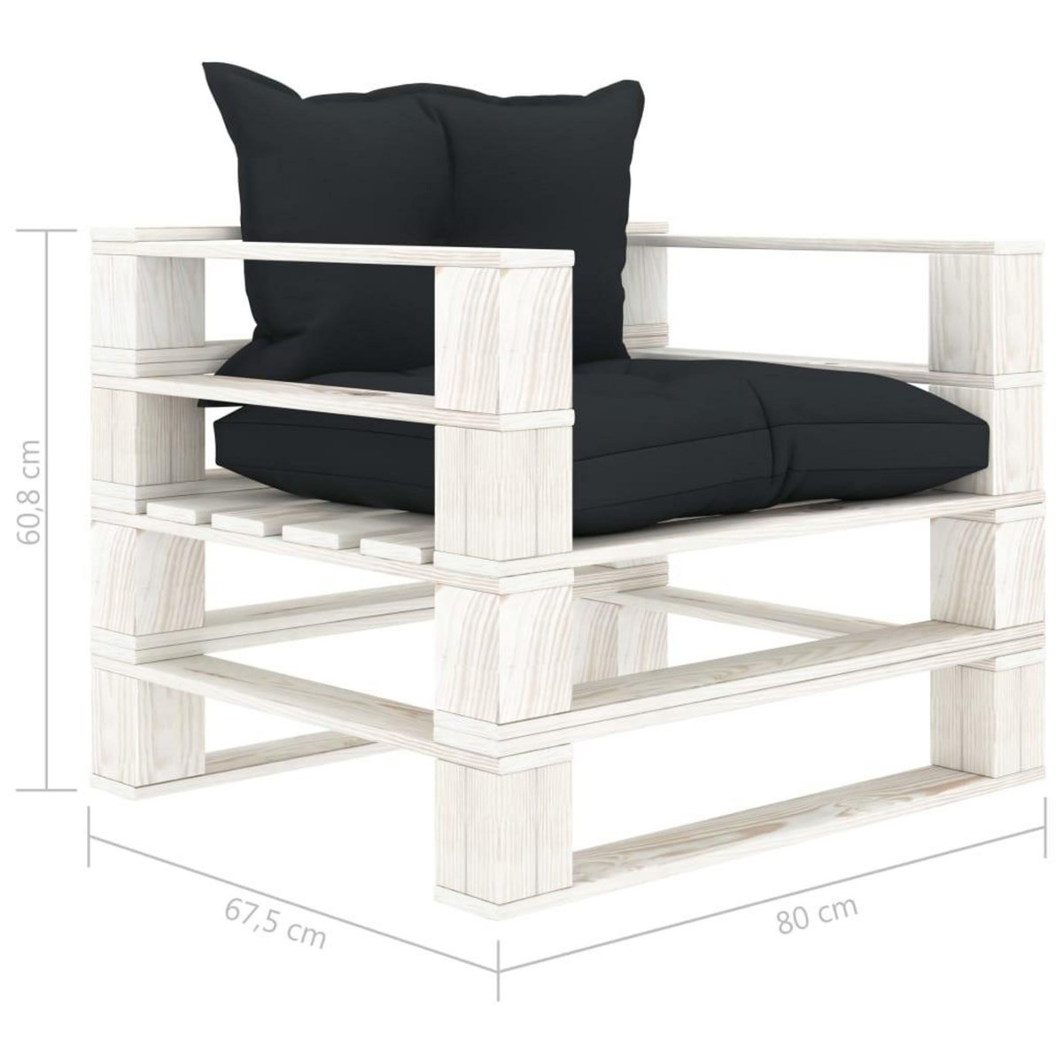 VIDAXL Canape palette de jardin avec coussins anthracite Bois