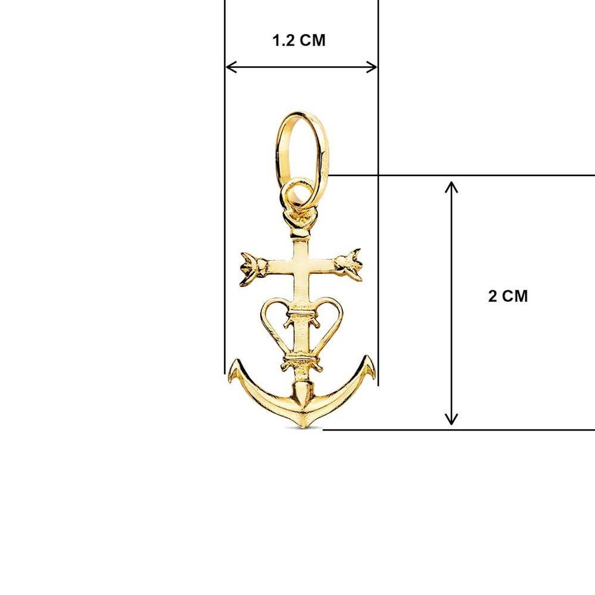 L'ATELIER D'AZUR Collier - Médaille Croix Camarguaise Or Jaune - Chaine Dorée