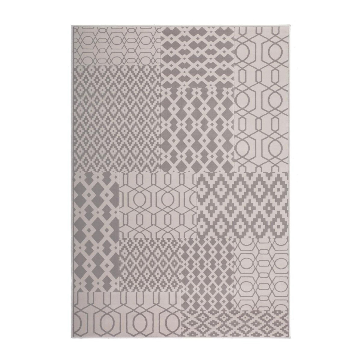 Paris Prix Tapis Tissé Géométrique à Poils Courts  Lina  Taupe
