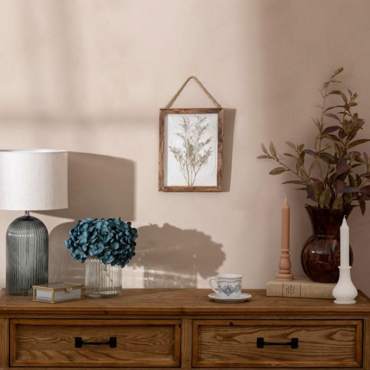 ATMOSPHERA Déco Murale Bombée Fleurs  Jonas  34cm Marron