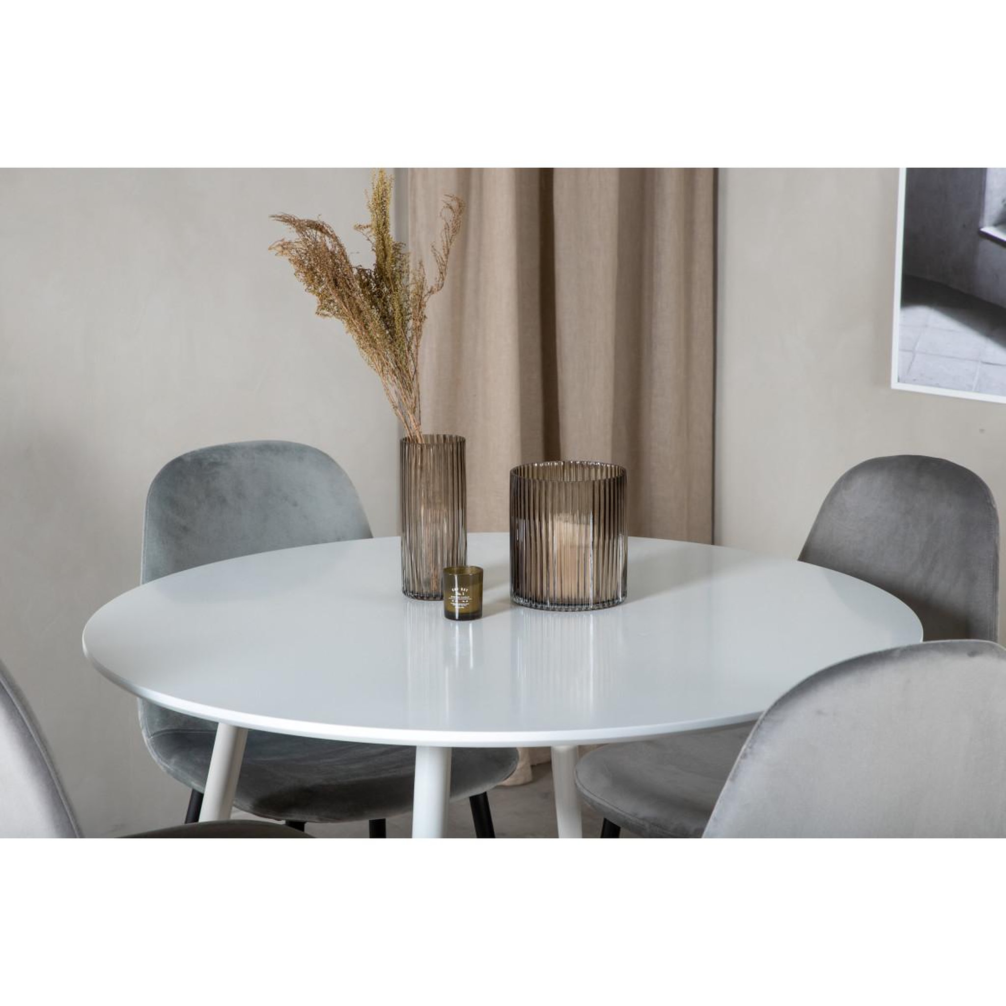 Voir la diapositive 6 : Paris Prix Ensemble table à manger & 4 chaises  plaza & polar i  100cm blanc & gris