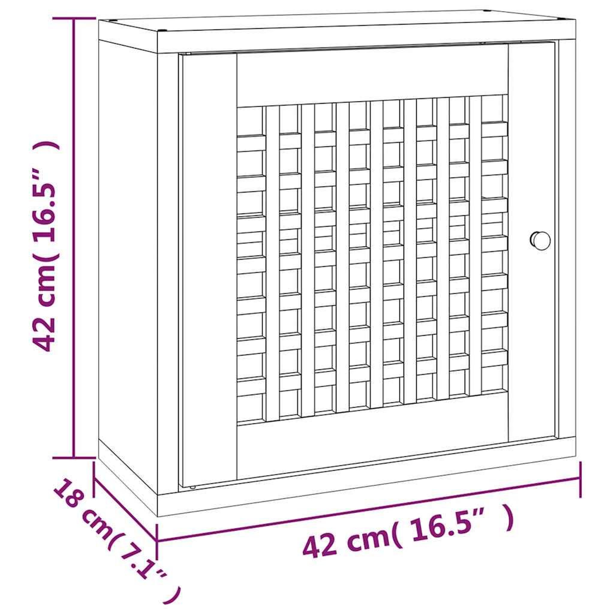 Voir la diapositive 6 : VIDAXL Armoire murale 42x18x42 cm bois massif de noyer