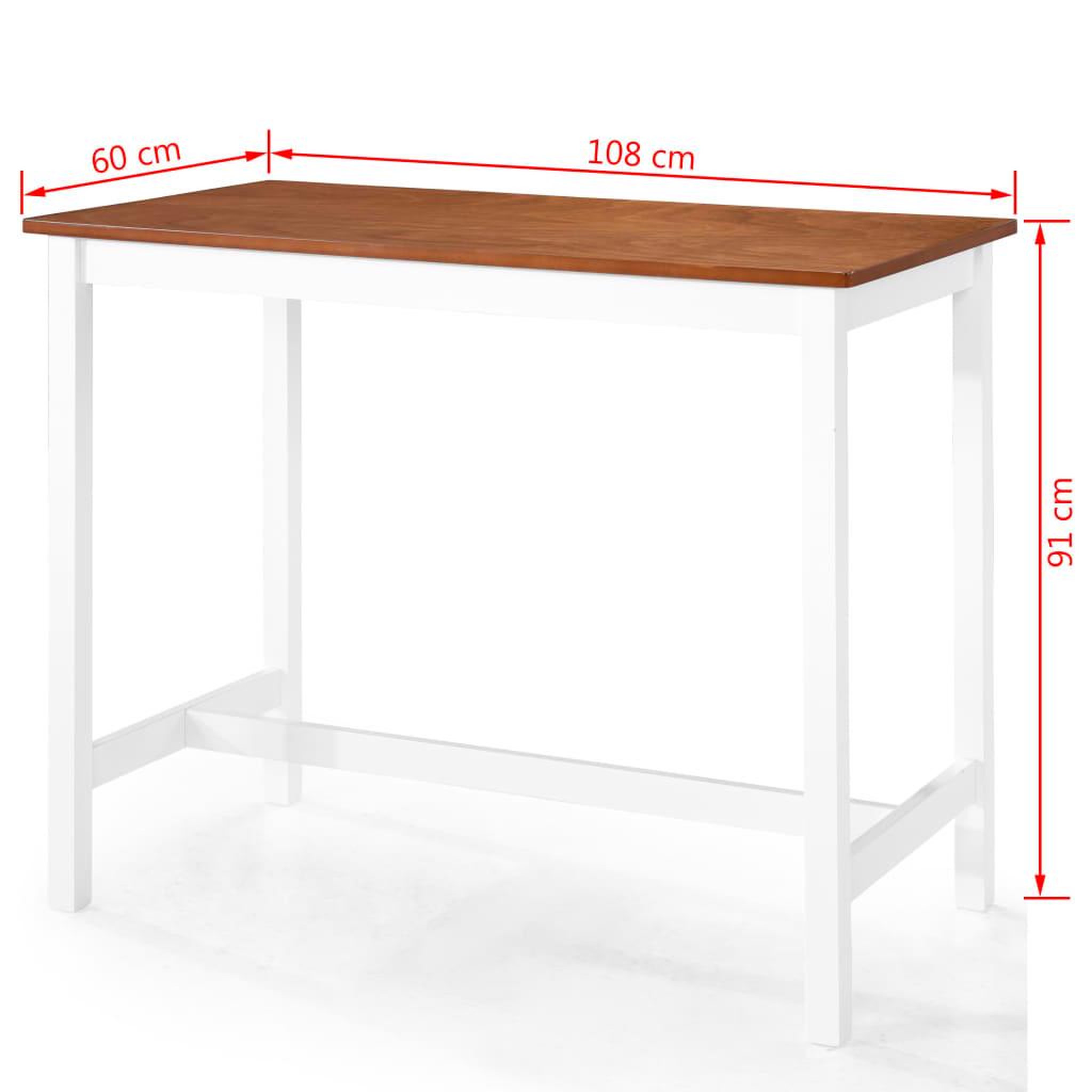 Voir la diapositive 6 : VIDAXL Table et tabouret de bar 5 pcs bois massif