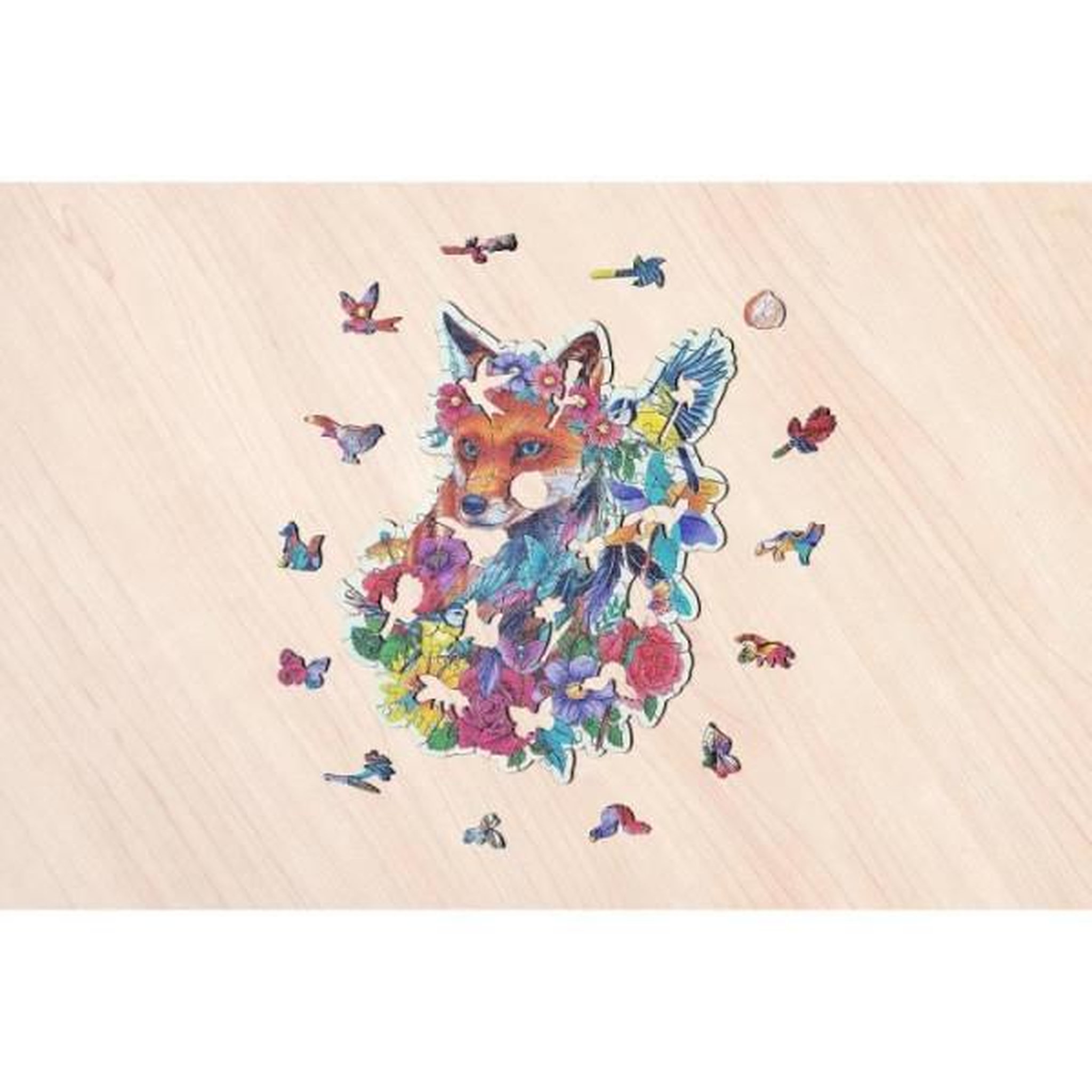 Voir la diapositive 4 : RAVENSBURGER Puzzle en bois 150 pièces – Renard coloré – Illustration artistique nature – Puzzle premium adulte – Ravensburger