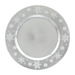 FEERIC LIGHT & CHRISTMAS Lot de 12 assiettes de présentation FLOCON - Argent