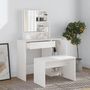 Voir la diapositive 3 : VIDAXL Coiffeuse avec miroir blanc brillant 86,5x35x136 cm