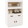 Voir la diapositive 4 : VIDAXL Buffet haut Blanc 67x40x108,5 cm Bois massif de pin