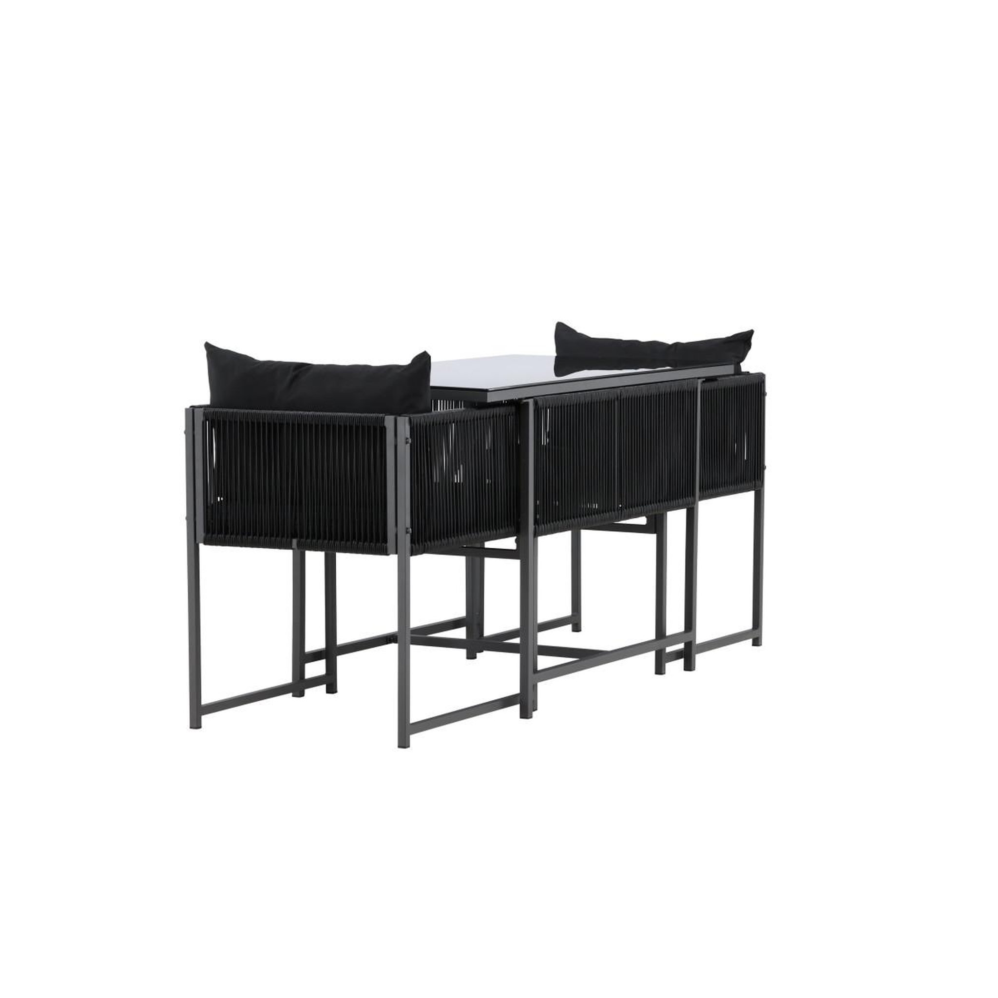 Voir la diapositive 2 : Paris Prix Ensemble table de jardin & 2 chaises  noto  120cm noir