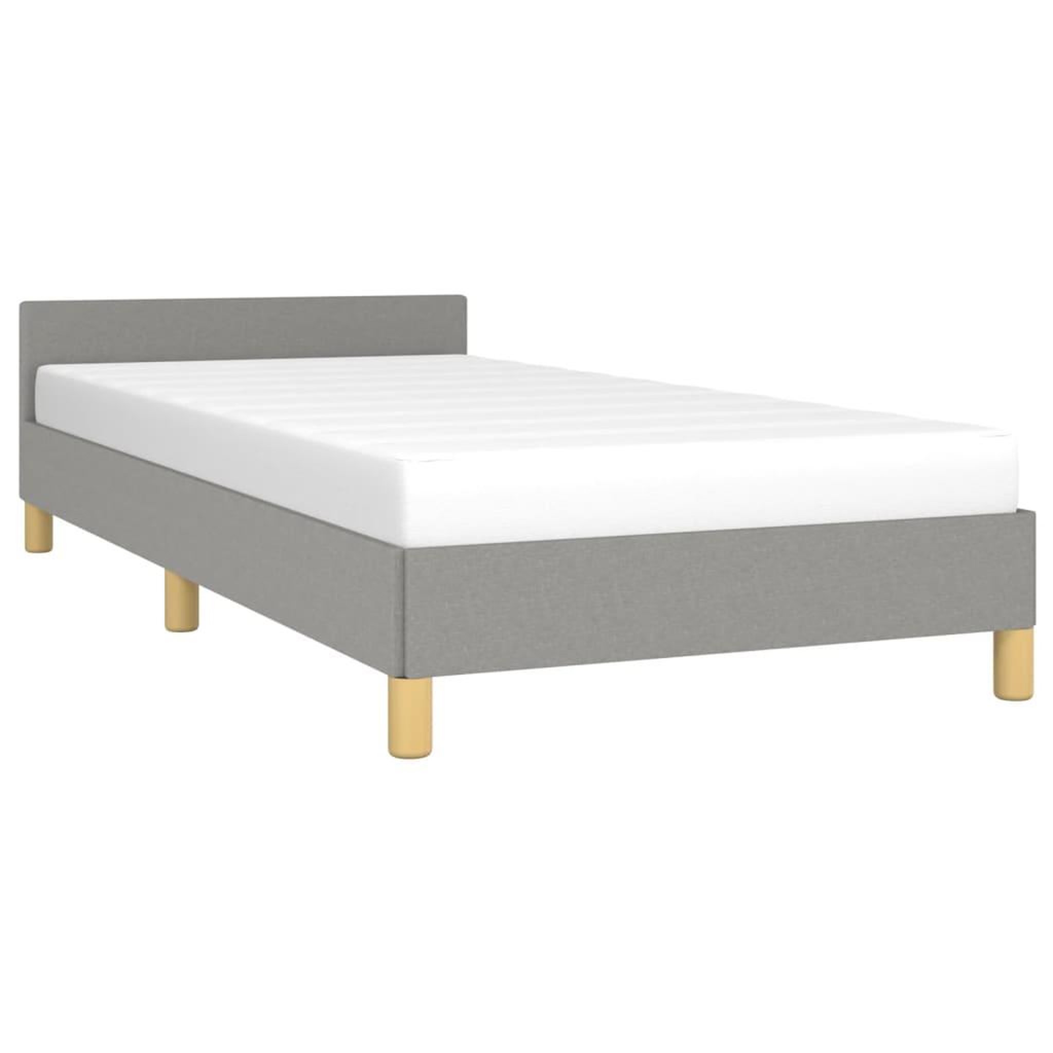 Voir la diapositive 3 : VIDAXL Cadre de lit sans matelas gris clair 80x200 cm tissu