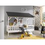 Voir la diapositive 5 : Paris Prix Pack - Lit Cabane Enfant, Sommier & Matelas  Housebed III  90x200cm Blanc & Noir