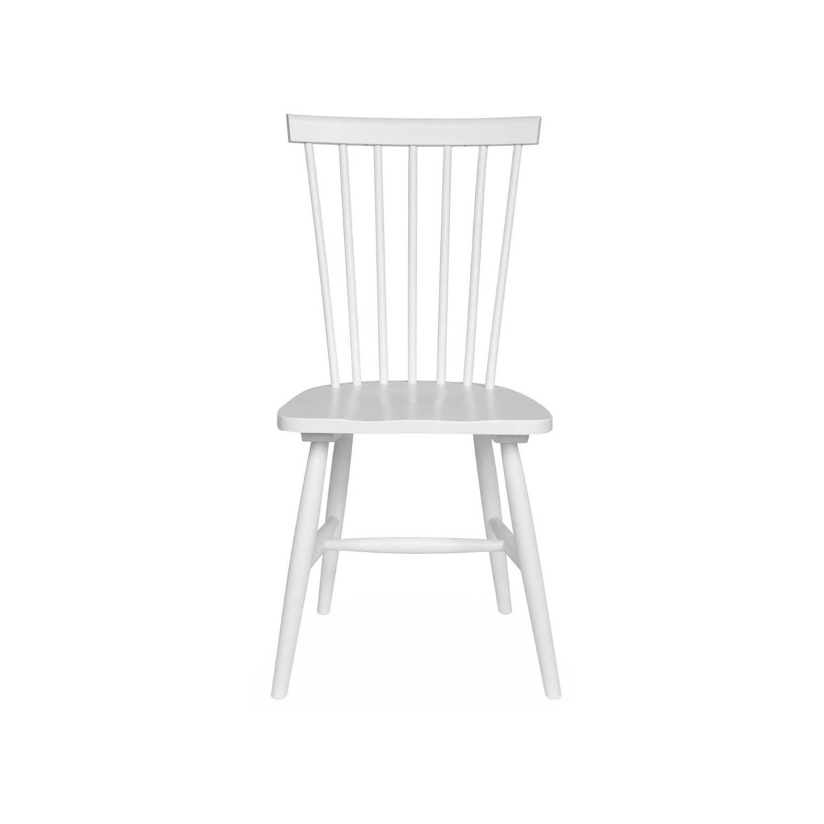 SWEEEK Lot de 4 chaises blanches à barreaux en bois d'hévéa. ROMIE. L 50.8 x P 44.2 x H 90cm