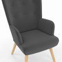 Voir la diapositive 6 : ID MARKET Fauteuil scandinave IVAR avec repose pieds gris anthracite