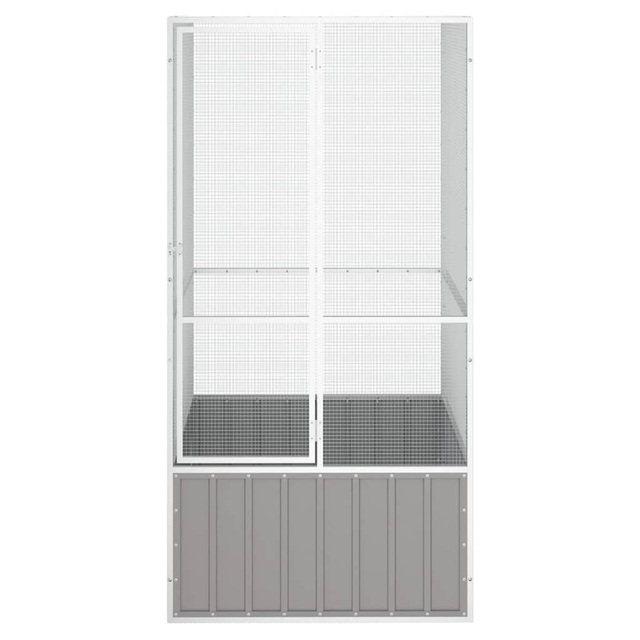 Voir la diapositive 3 : VIDAXL Cage a oiseaux Gris 111x107x211,5 cm Acier galvanise