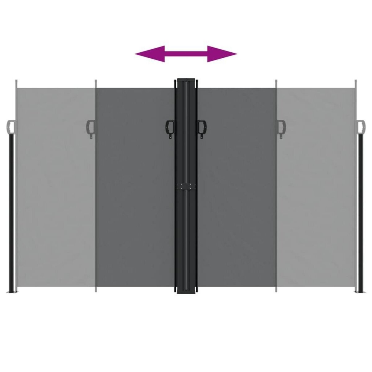 VIDAXL Auvent lateral retractable noir 200x600 cm