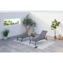 Voir la diapositive 2 : CONCEPT USINE Lot de 2 transats et une table d'appoint gris et noir PRATO