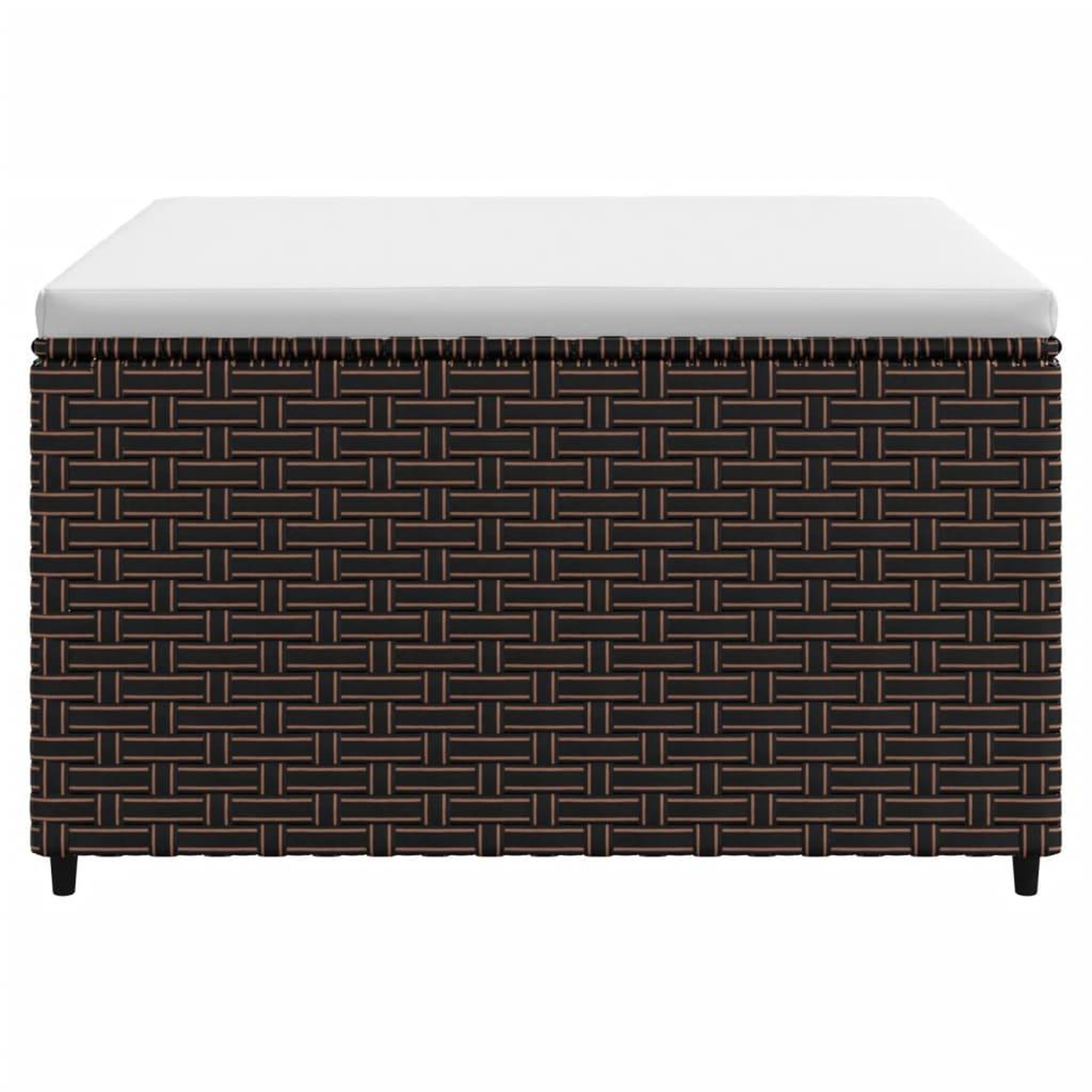 Voir la diapositive 5 : VIDAXL Repose-pieds de jardin coussins lot de 2 marron resine tressee