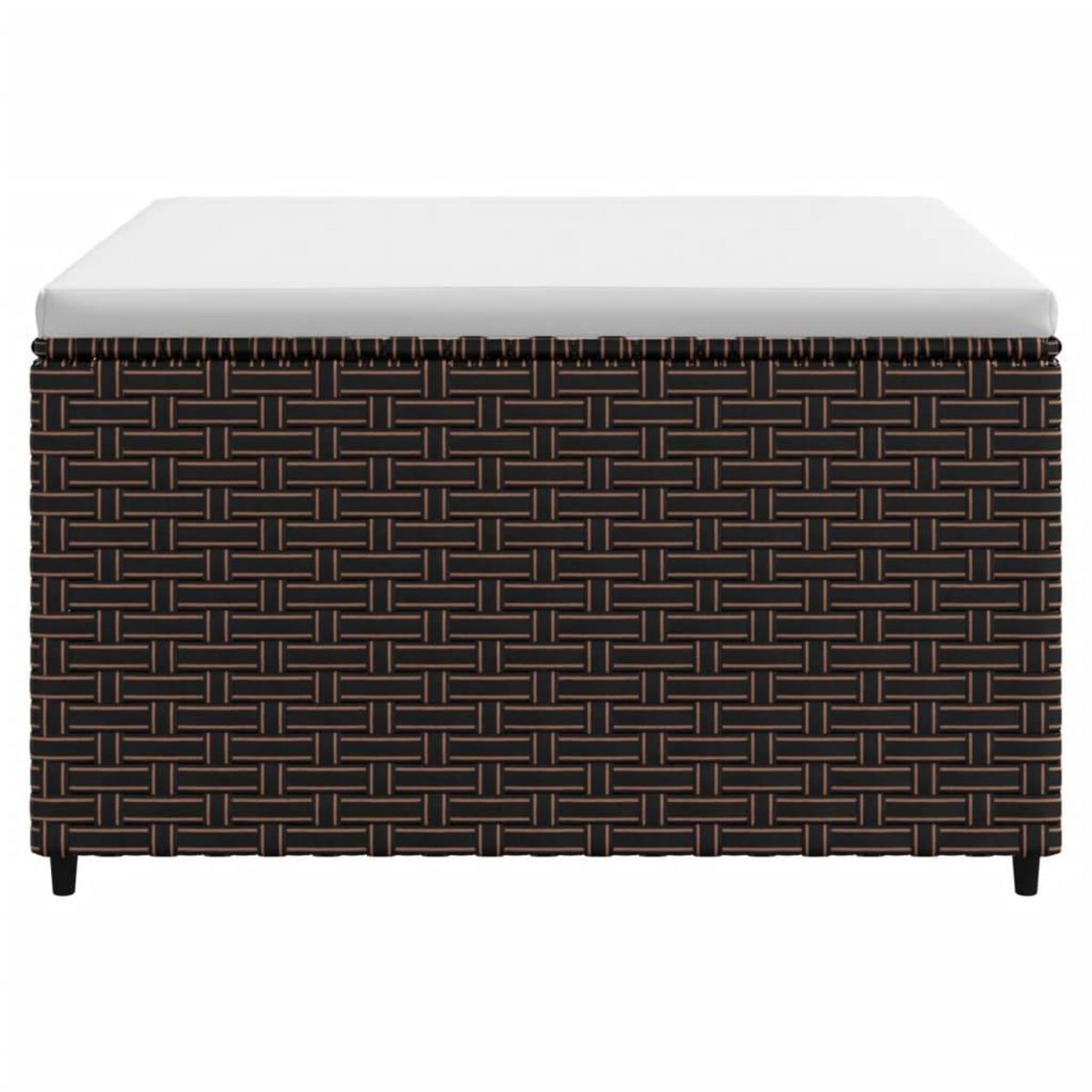 VIDAXL Repose-pieds de jardin coussins lot de 2 marron resine tressee