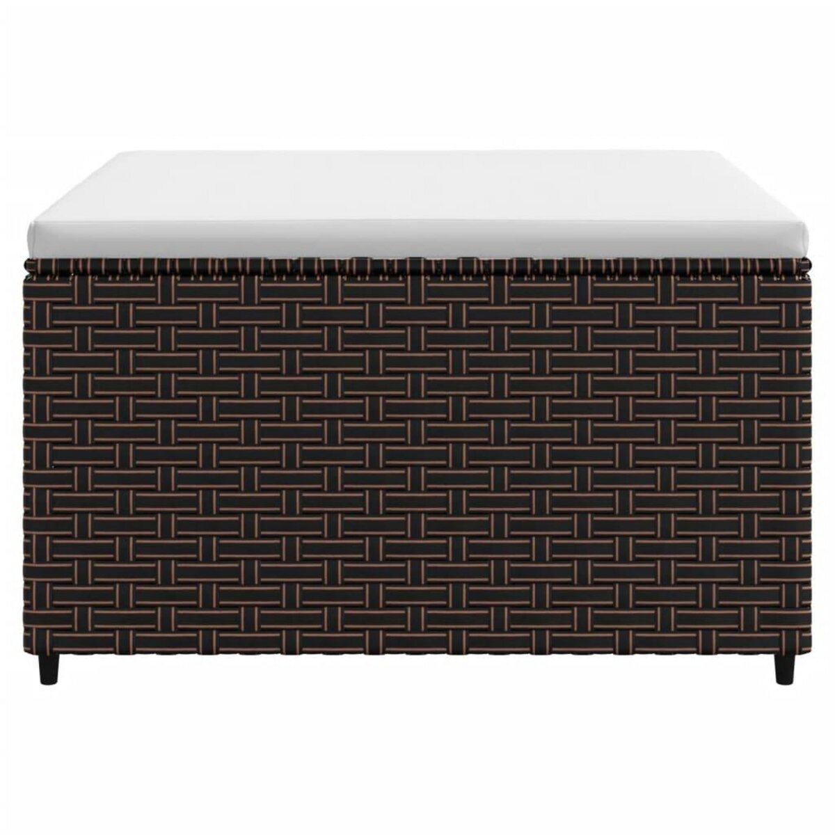 VIDAXL Repose-pieds de jardin coussins lot de 2 marron resine tressee