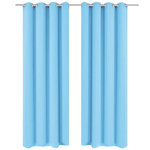 VIDAXL Rideau avec œillets metalliques 2 pcs 135 x 175 cm Turquoise