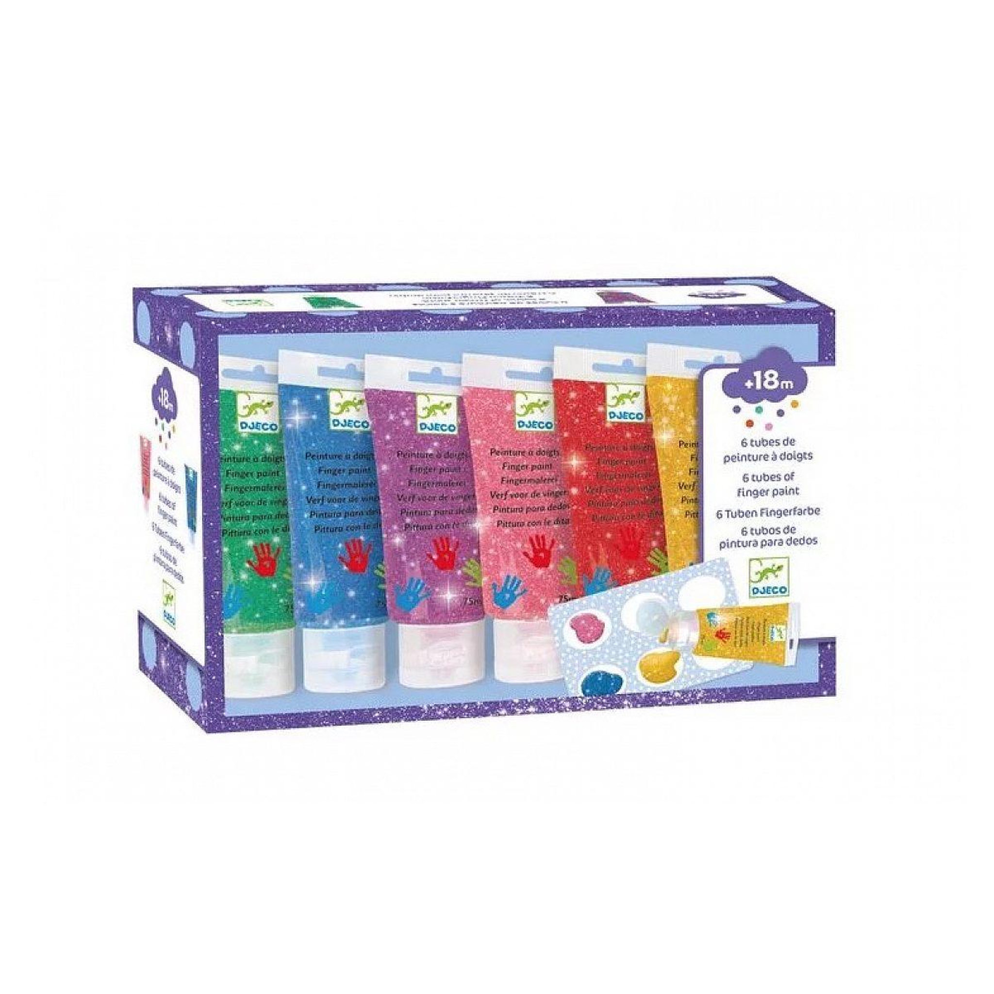 Djeco Dj09017 peinture des petits - peinture a doigts pailletee