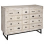 Voir la diapositive 1 : ATMOSPHERA Commode 12 tiroirs Ajay en bois blanchi - Beige