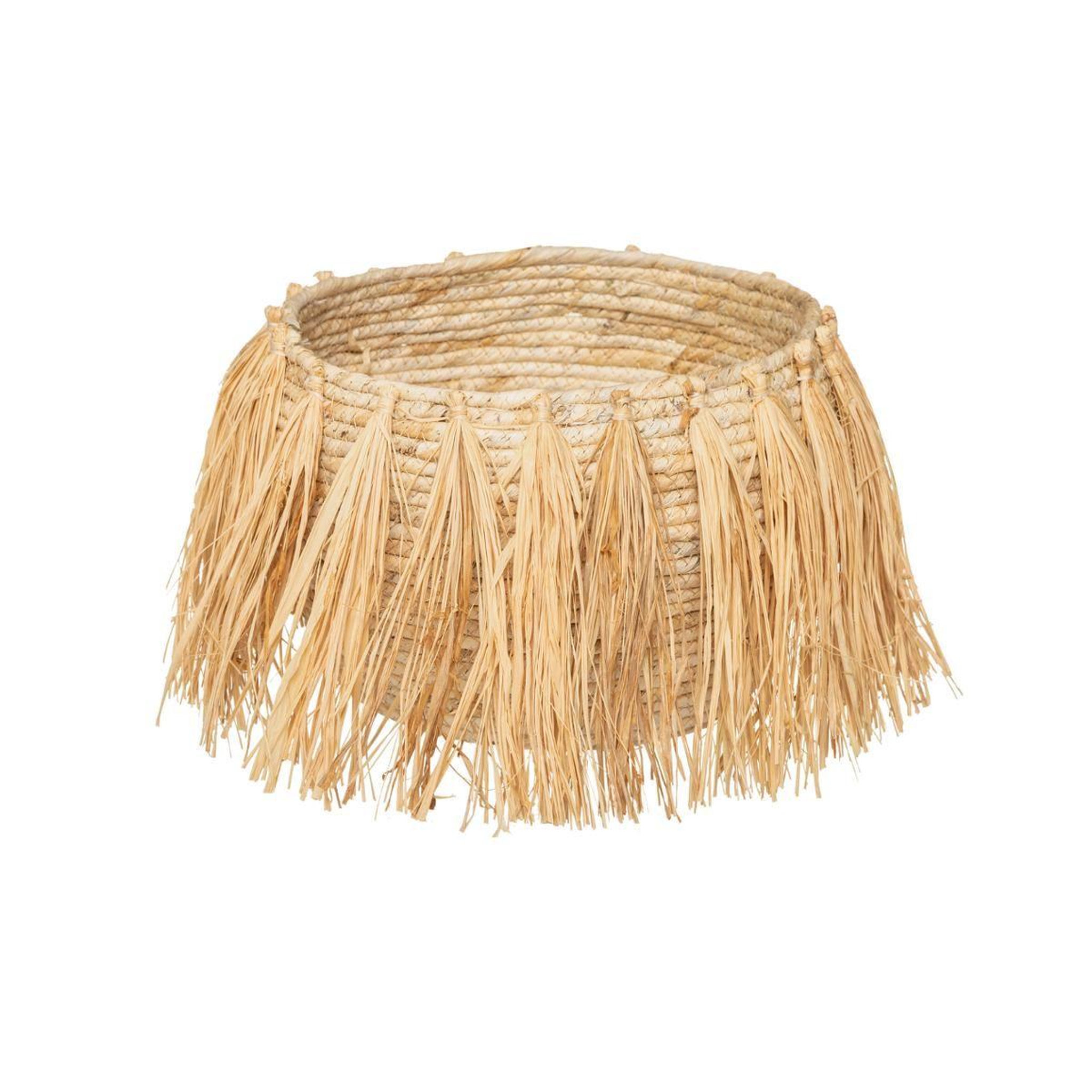 Voir la diapositive 3 : ATMOSPHERA Lot de 2 paniers à franges  safari  25cm beige