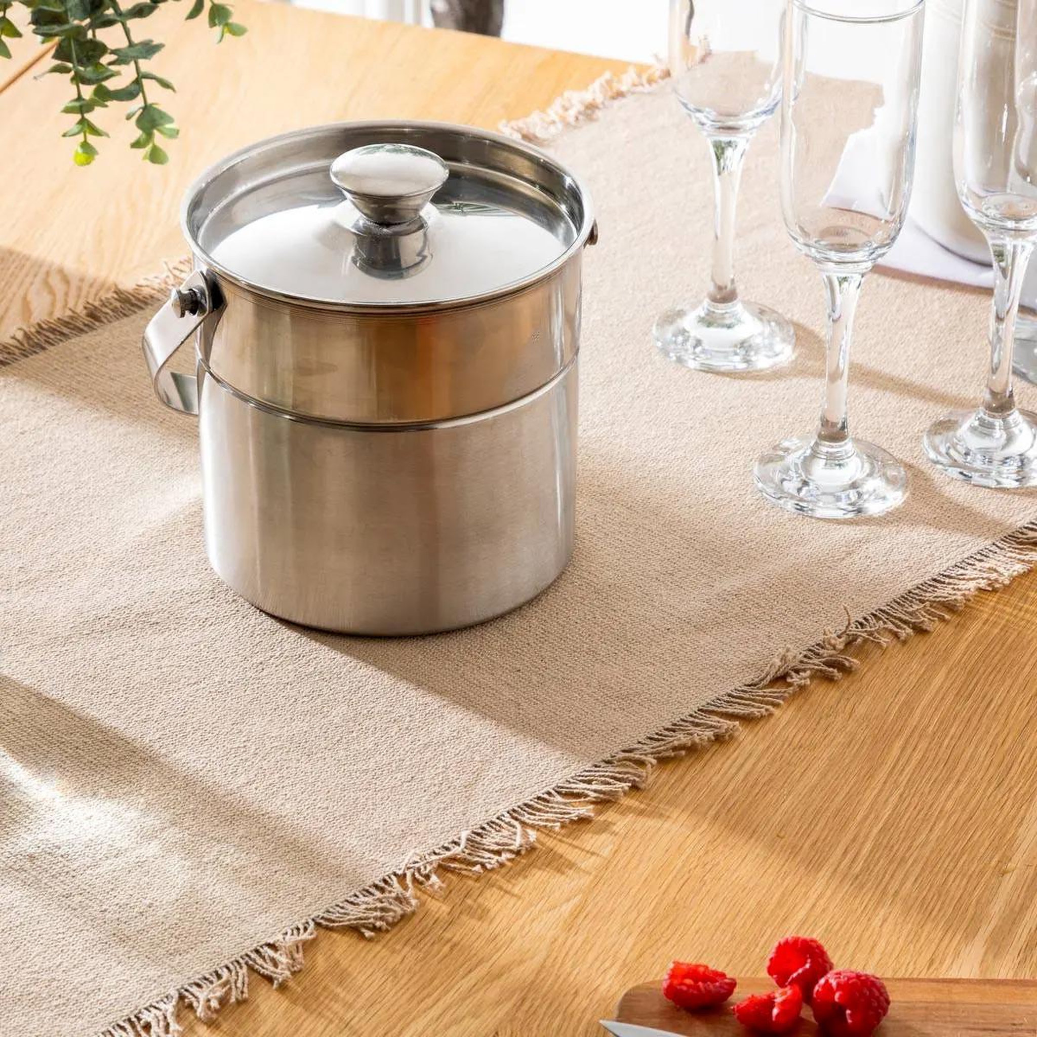 Voir la diapositive 4 : SECRET DE GOURMET Seau à glace métal  double finition  15cm argent