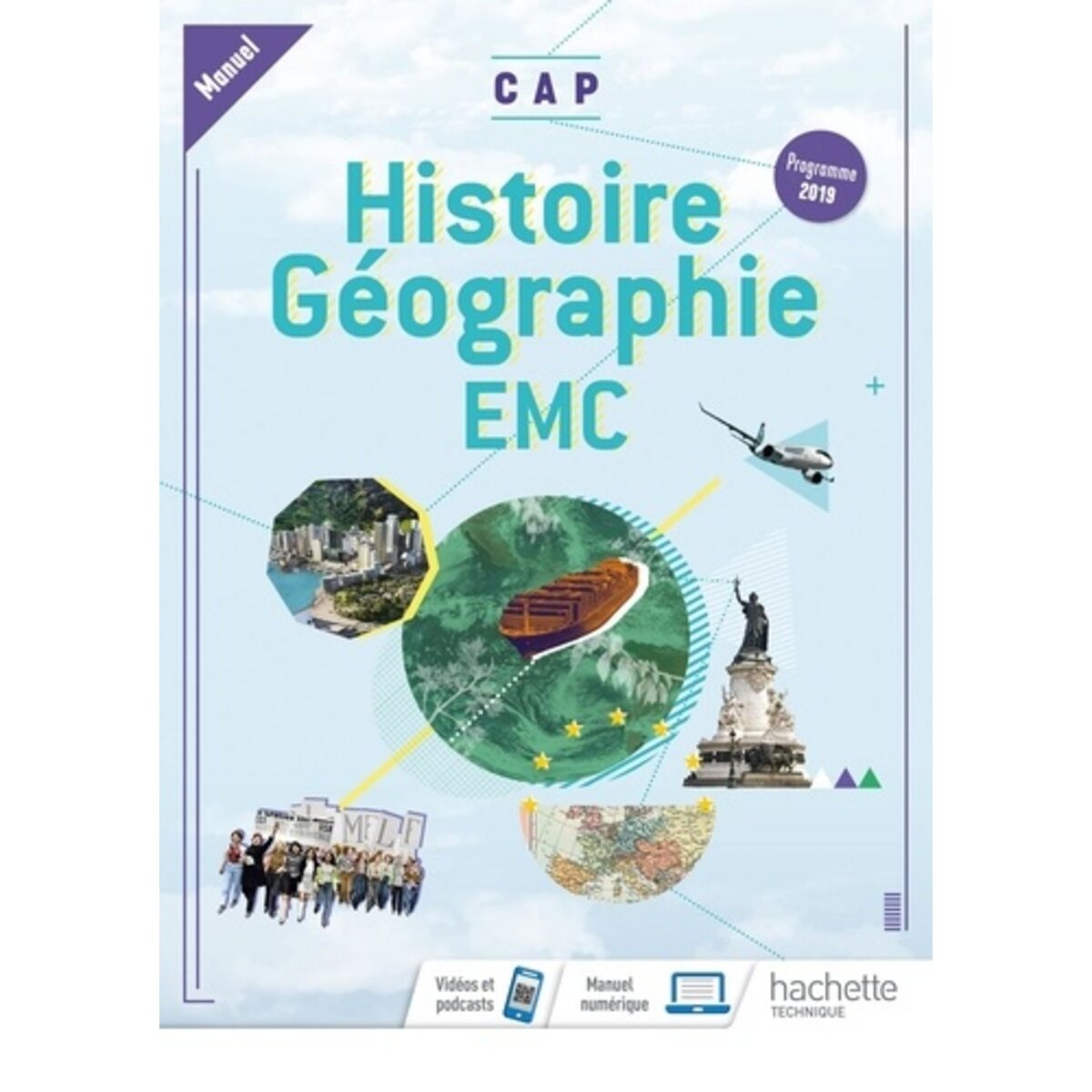Page De Garde Cahier Histoire Geographie Emc HISTOIRE-GEOGRAPHIE EMC CAP. MANUEL, EDITION 2019, Aujas Eric pas cher