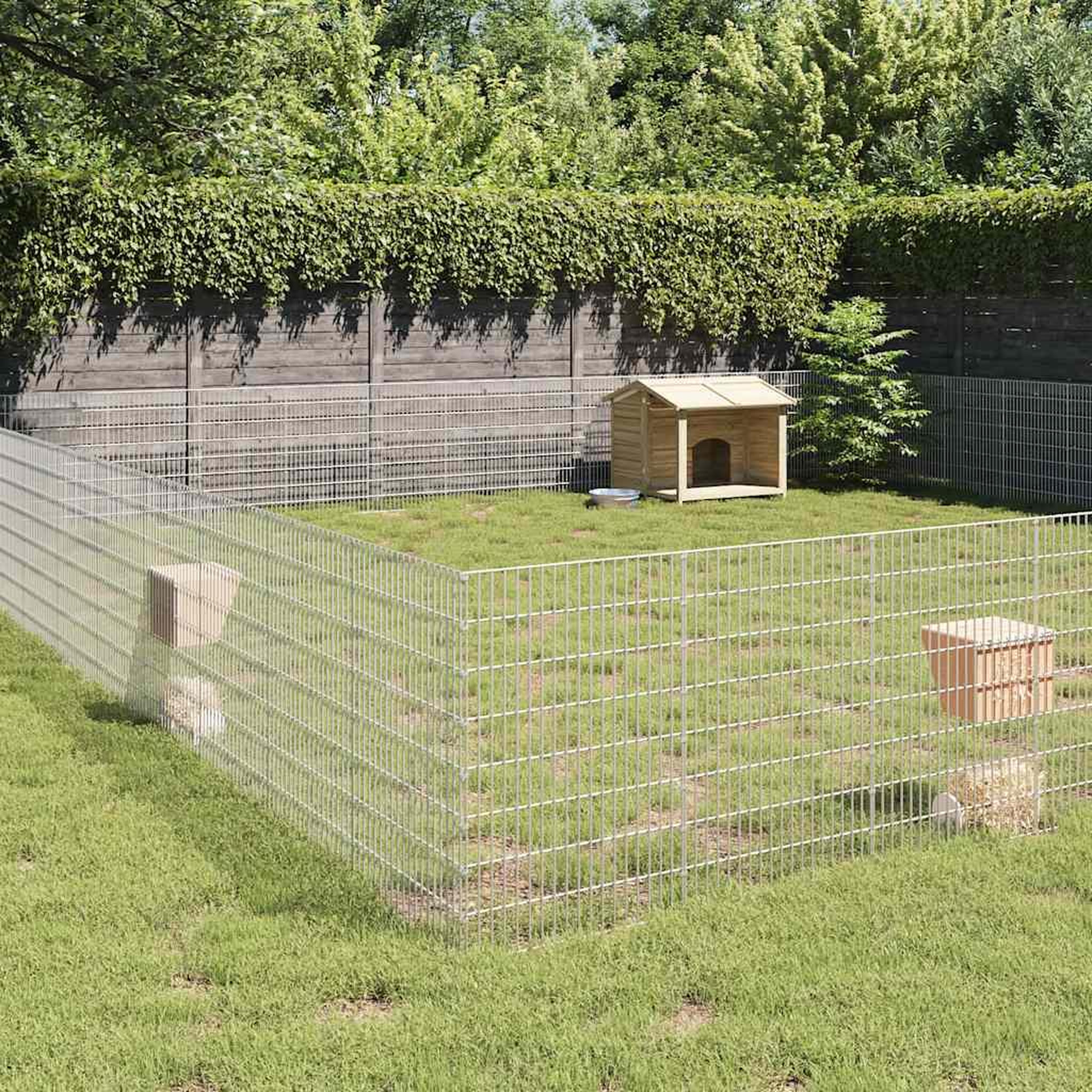 VIDAXL Enclos pour animaux en liberte 48panneaux 54x80cm fer galvanise