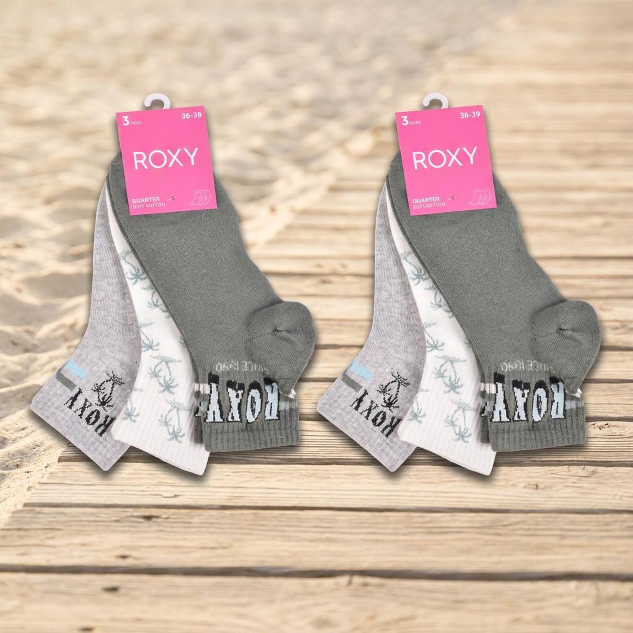 Voir la diapositive 4 : ROXY Roxy chaussettes fille sneaker pack 6 (lot) - coton respirant