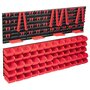 Voir la diapositive 1 : VIDAXL Kit de bacs de stockage et panneaux muraux 136pcs rouge et noir