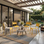 Voir la diapositive 4 : CONCEPT USINE Ensemble de 4 chaises de jardin empilables jaunes BERGAME