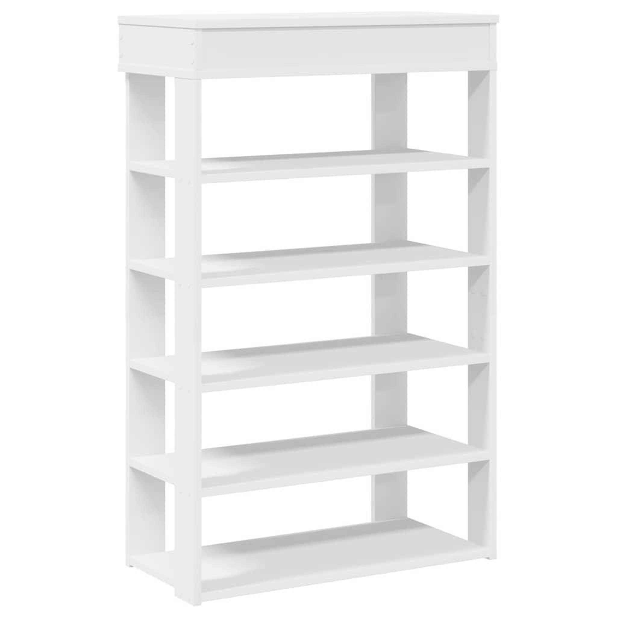 Voir la diapositive 2 : VIDAXL Etagere a chaussures blanc 60x30x98 cm bois d'ingenierie