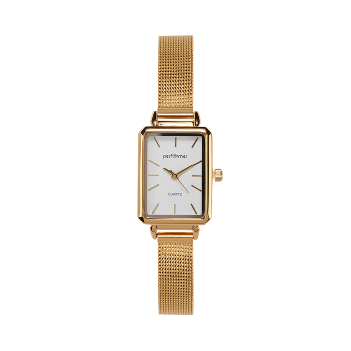 Performer Montre Performer Cadran Rectangle Femme Maille Milanaise Dor 70827622