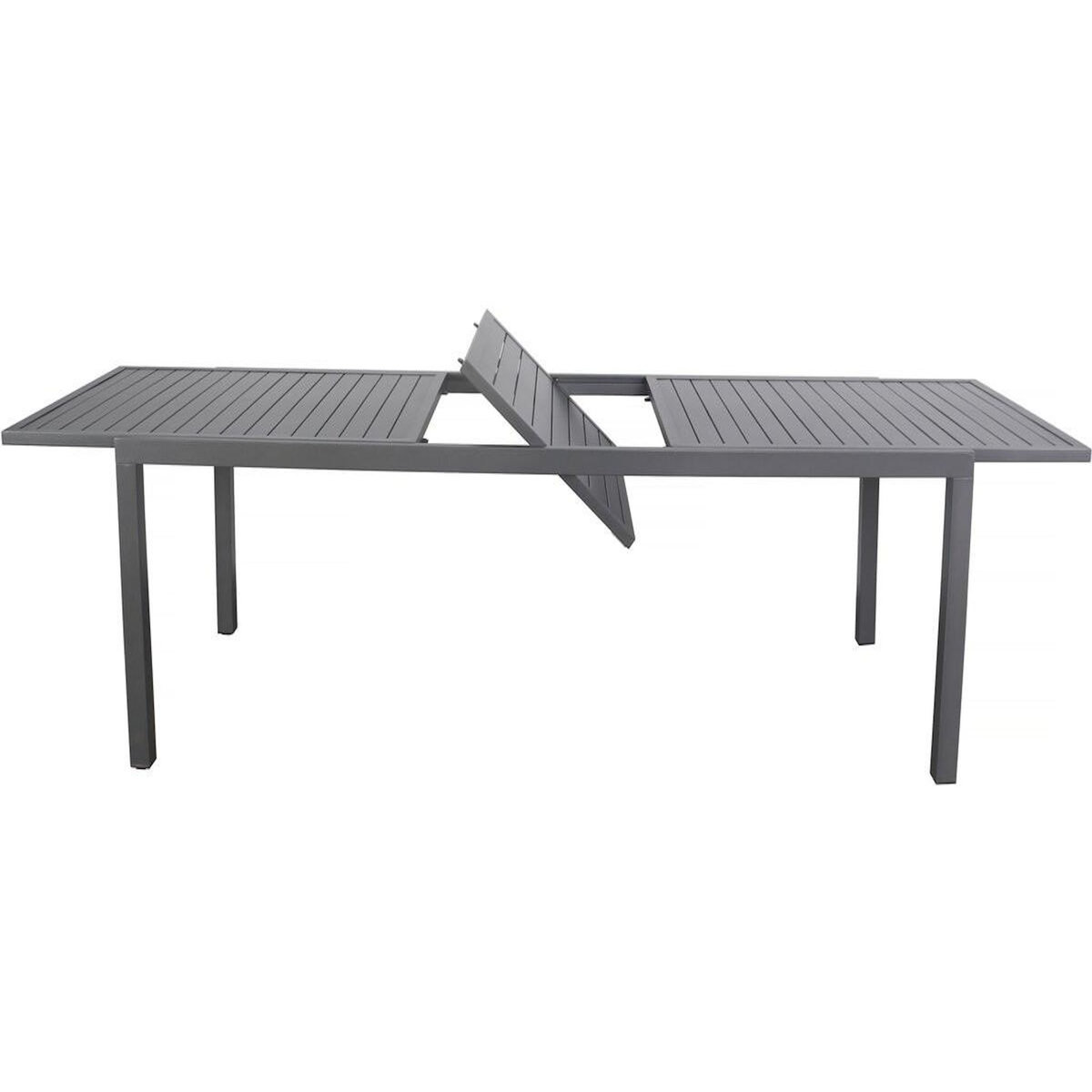 Habitat et Jardin Table de jardin extensible en métal  Salou  - 240/300 x 100 x 75 cm - Gris