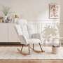 Voir la diapositive 2 : MERAX Fauteuil à Bascule Rocking Chair Fauteuil Relax Avec Têtière Blanc