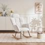 Voir la diapositive 2 : MERAX Fauteuil à Bascule Rocking Chair Fauteuil Relax Avec Têtière Blanc