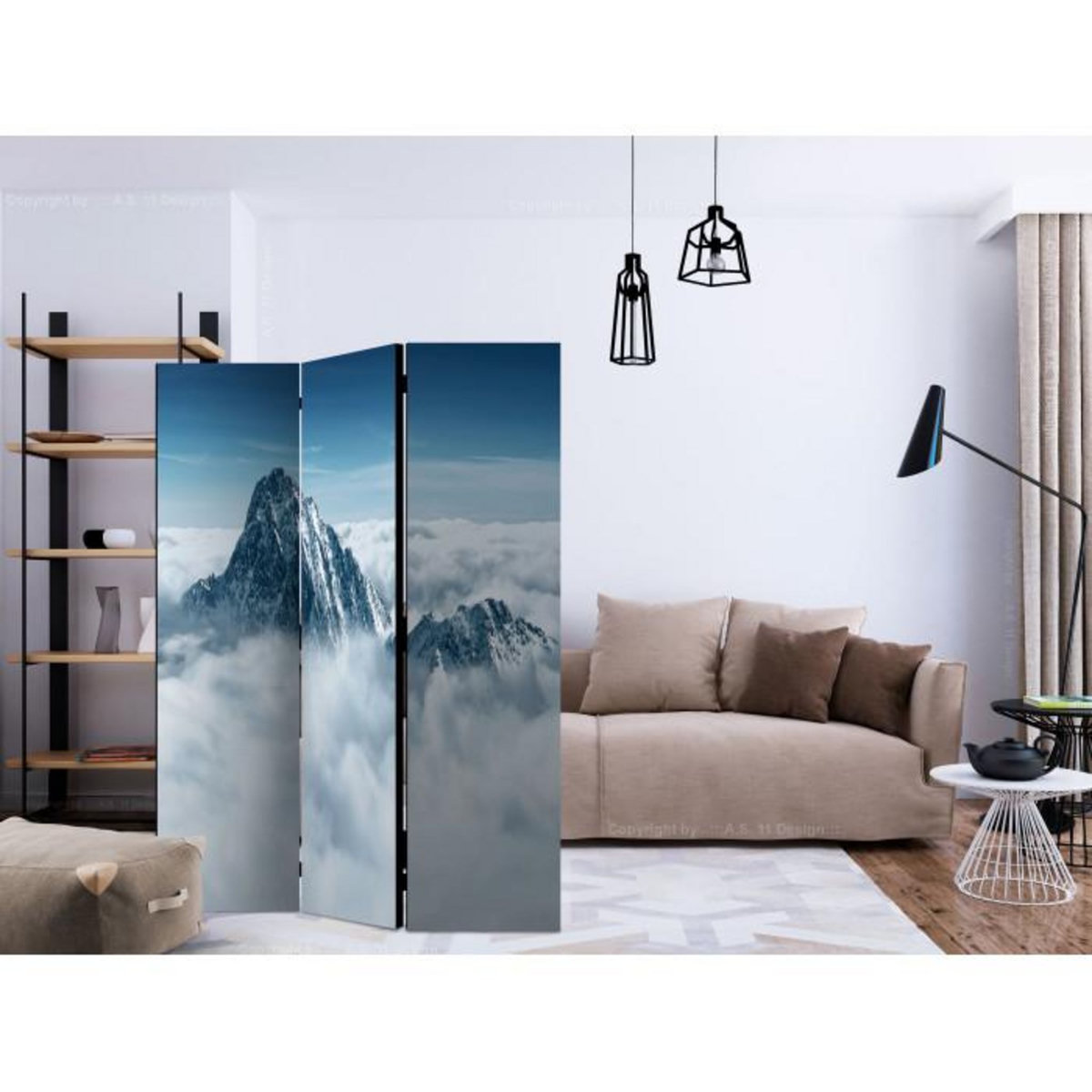 Paris Prix Paravent 3 Volets  Mountain in the Clouds  135x172cm