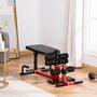 Voir la diapositive 2 : HOMCOM Banc à squat pliable sissy squat machine à squat - appareil de musculation 3 en 1 - hauteur réglable 6 positions - acier synthétique rouge noir