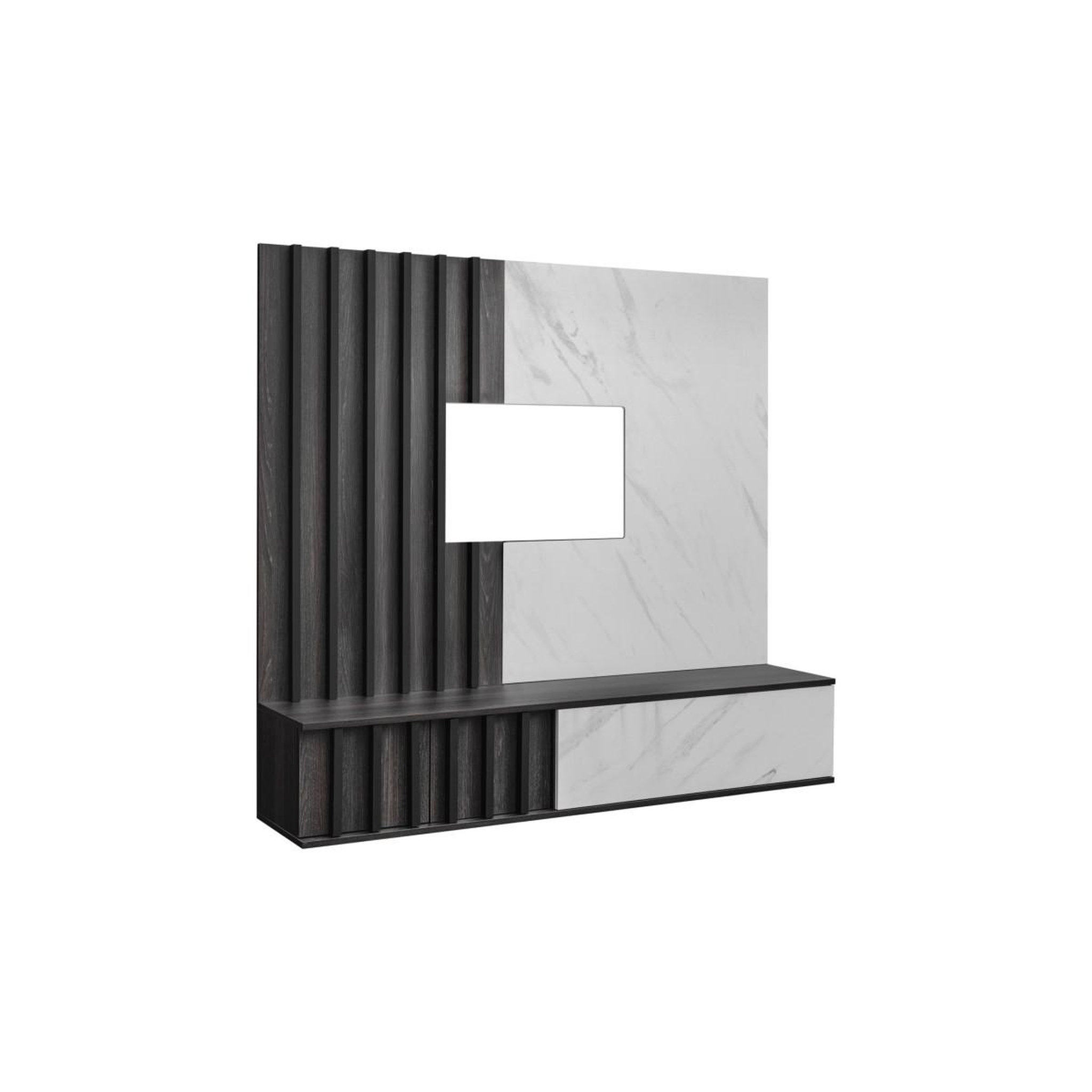 Voir la diapositive 2 : Paris Prix Ensemble meuble tv  kip ii  160cm graphite & blanc