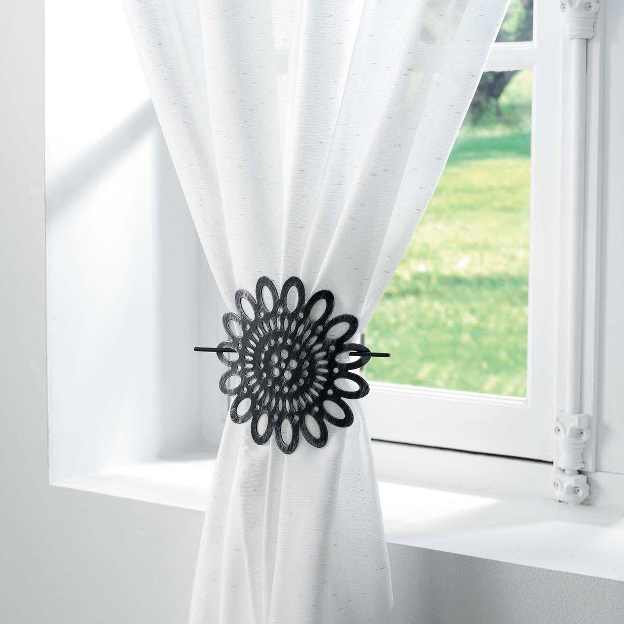 Voir la diapositive 3 : Douceur d'Intérieur Embrasse de rideau broche  mandy  17cm noir