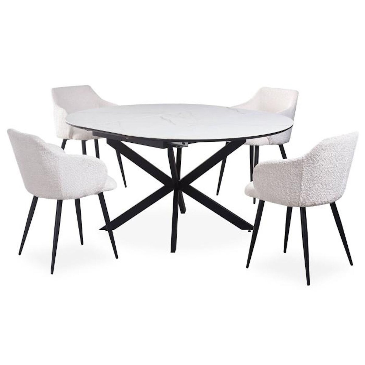 Paris Prix Table à Manger Céramique Extensible  Belli  160cm Blanc