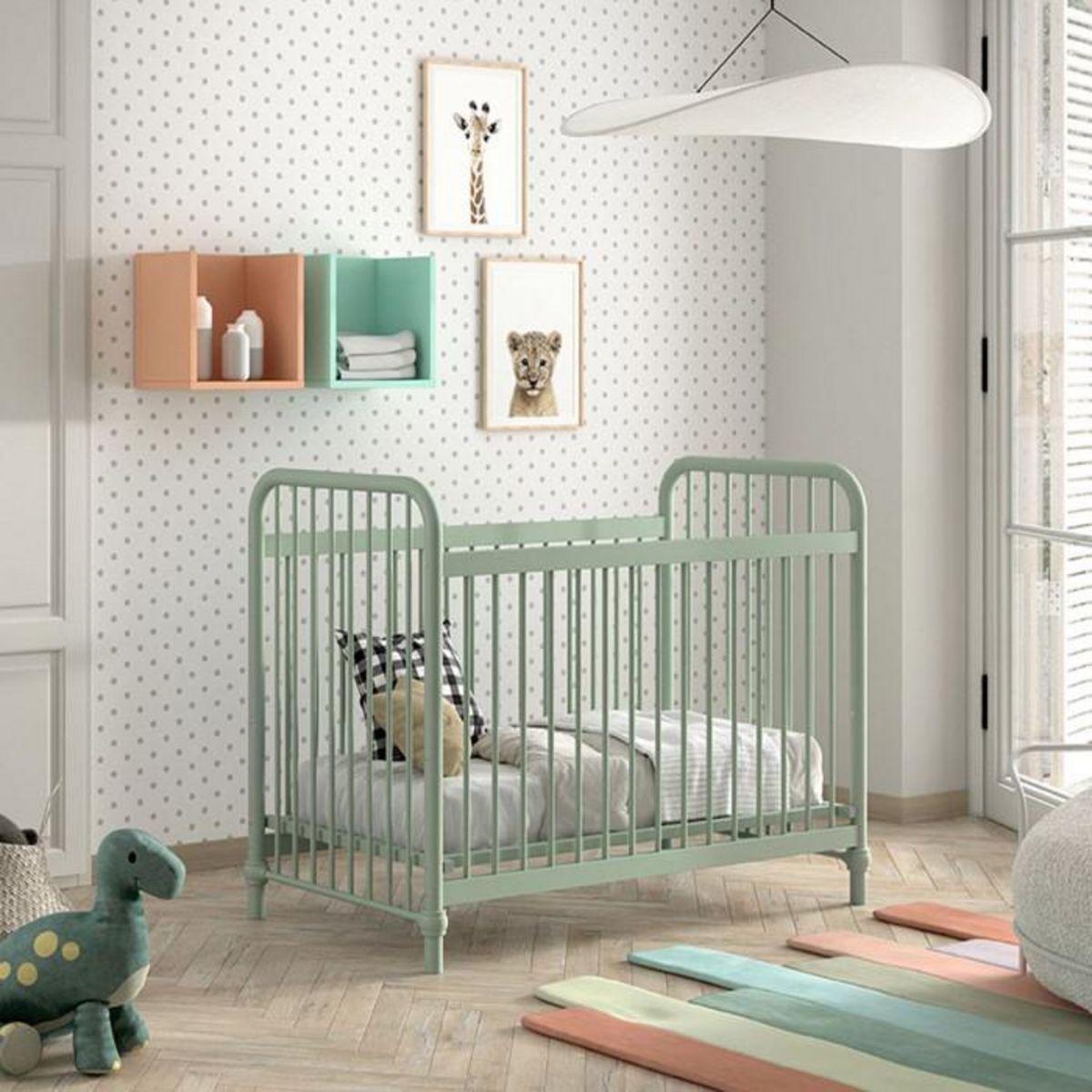 Paris Prix Lit Bébé  Bronxx  60x120cm Vert Mat