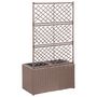 Voir la diapositive 3 : VIDAXL Lit sureleve treillis 2 pots 58x30x107cm Resine tressee Marron