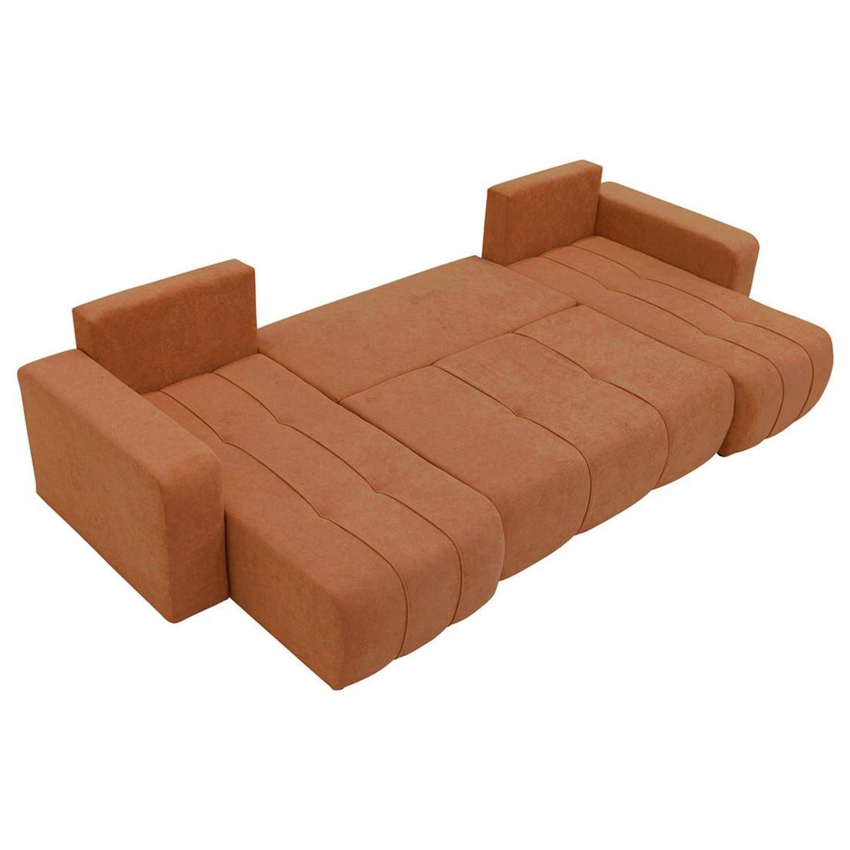 BEST MOBILIER Nicole - canapé panoramique en u 7 places convertible avec coffre en tissu