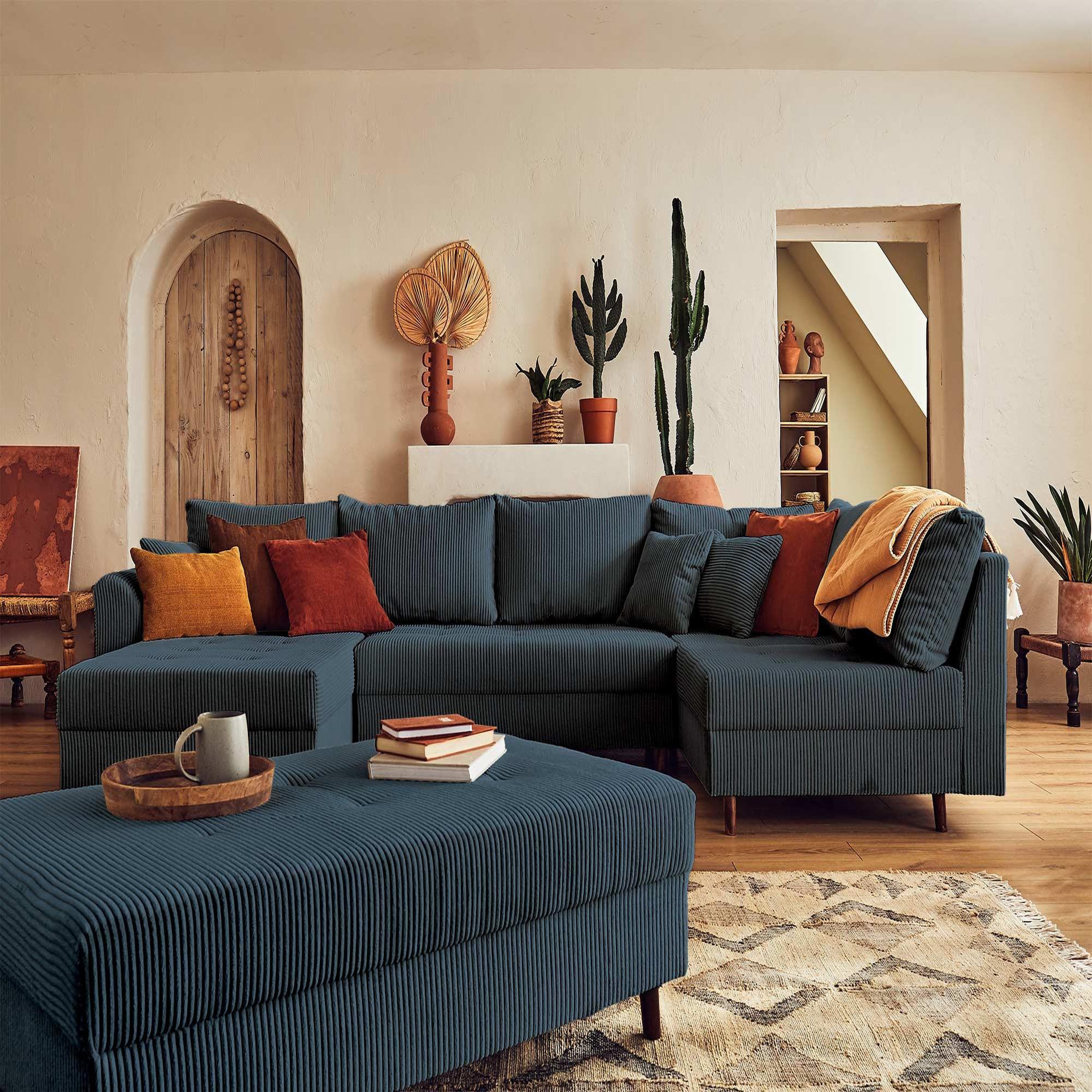 Voir la diapositive 3 : LISA DESIGN Rune - pouf modulable - en velours côtelé